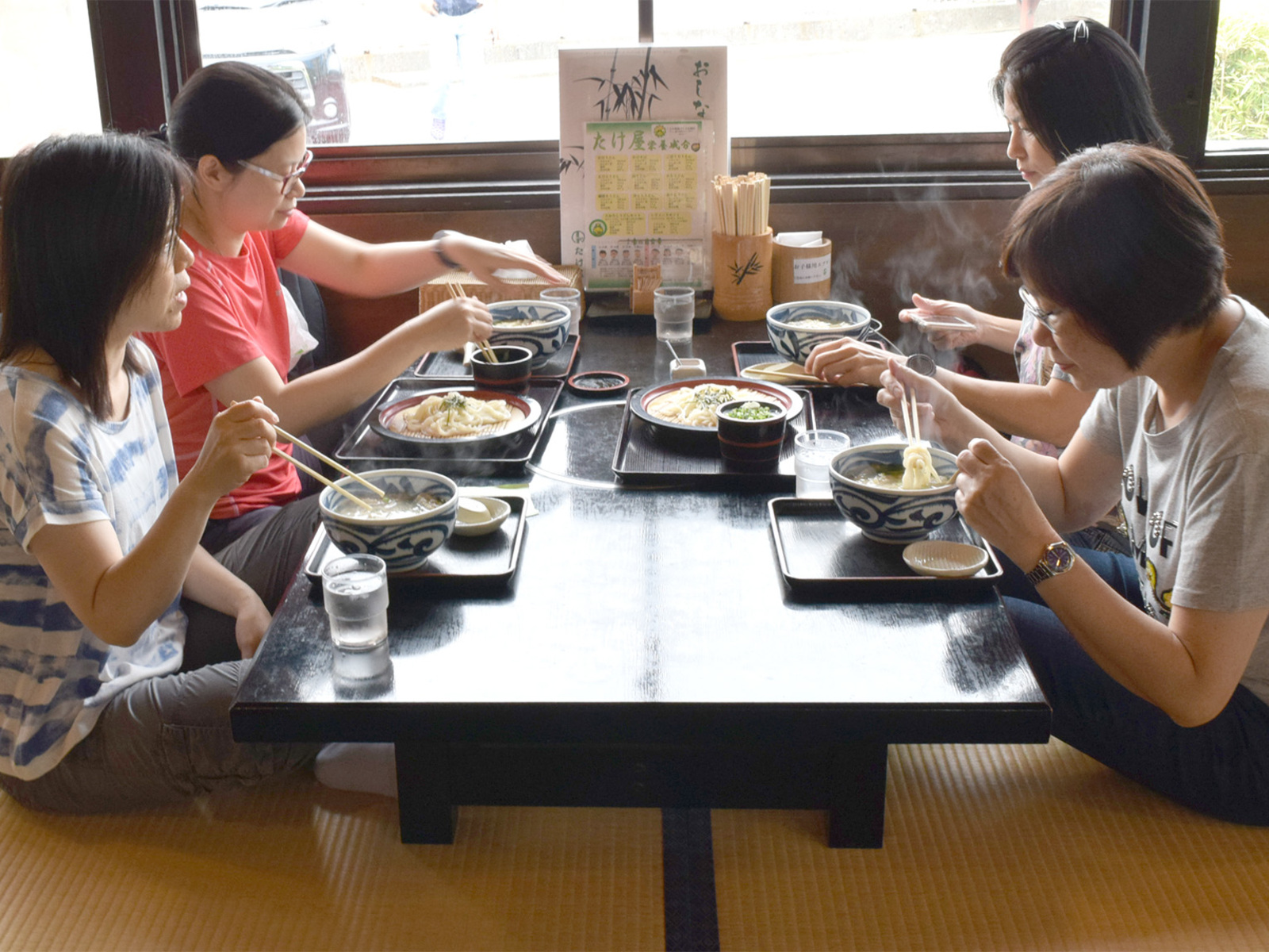 温かいのと冷たいザルで